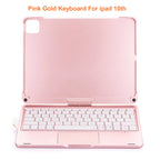 360 Grad drehbare BT-Tastatur für wiederaufladbare kabellose Tastatur und Maus mit 7-Farben-Hintergrundbeleuchtung für iPad 10,2/10,5 Zoll