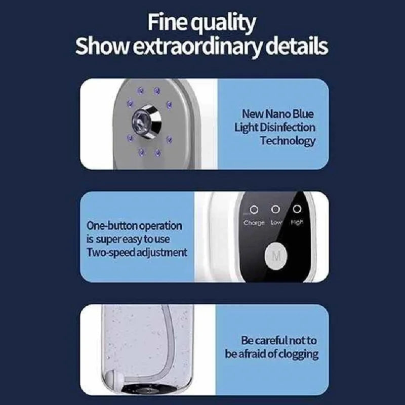 380 ml professionelle tragbare elektrische Nano-Sprühmaschine, kabelloses Alkohol-Desinfektionsmittel, Desinfektionsmittel, Nebelgerät, berührungslose Desinfektion