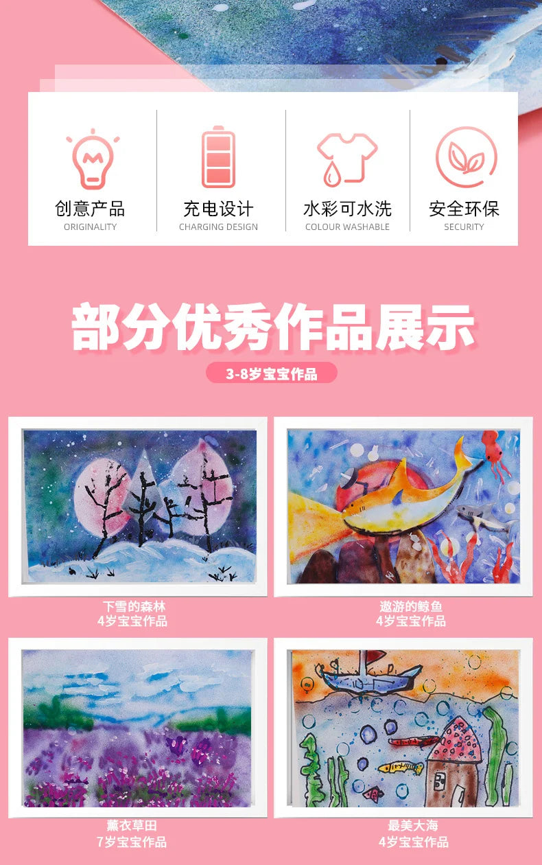 Elektrische Airbrush Aquarell Stift Set Multi-funktion Farbe Inkjet Stift Elektrische Spray Kunst Stift 12 Farben Hand bemalt