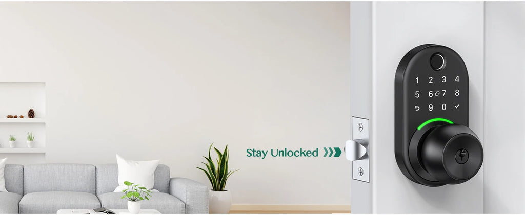 Intelligentes Tastatur-Türschloss mit Knopf, Yamiry-Digitalschloss mit schlüssellosem Zugang und Griff, elektronischer Fingerabdruckknopf für die Haustür, Gen