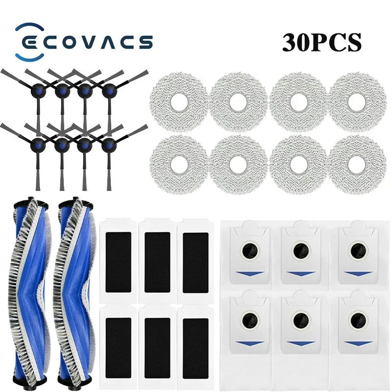 ECOVACS T30 PRO OMNI / T30S PRO / YEEDI M12 Pro+ Roboter-Staubsauger Ersatzteile Staubbeutel Hauptseitenbürste Filter Mopp-Zubehör