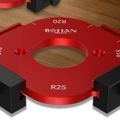 4-in-1-Positionierungsschablone für Bogenwinkel, Fräservorlagen R10-R50, Holzbearbeitungsradius, Jig-Eckenradius, wiederverwendbare Positionierungswerkzeuge