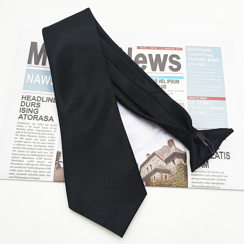 Clip-On Krawatte für Herren – Kein Knoten nötig | Polyester Seidenkrawatte in 9 Farben