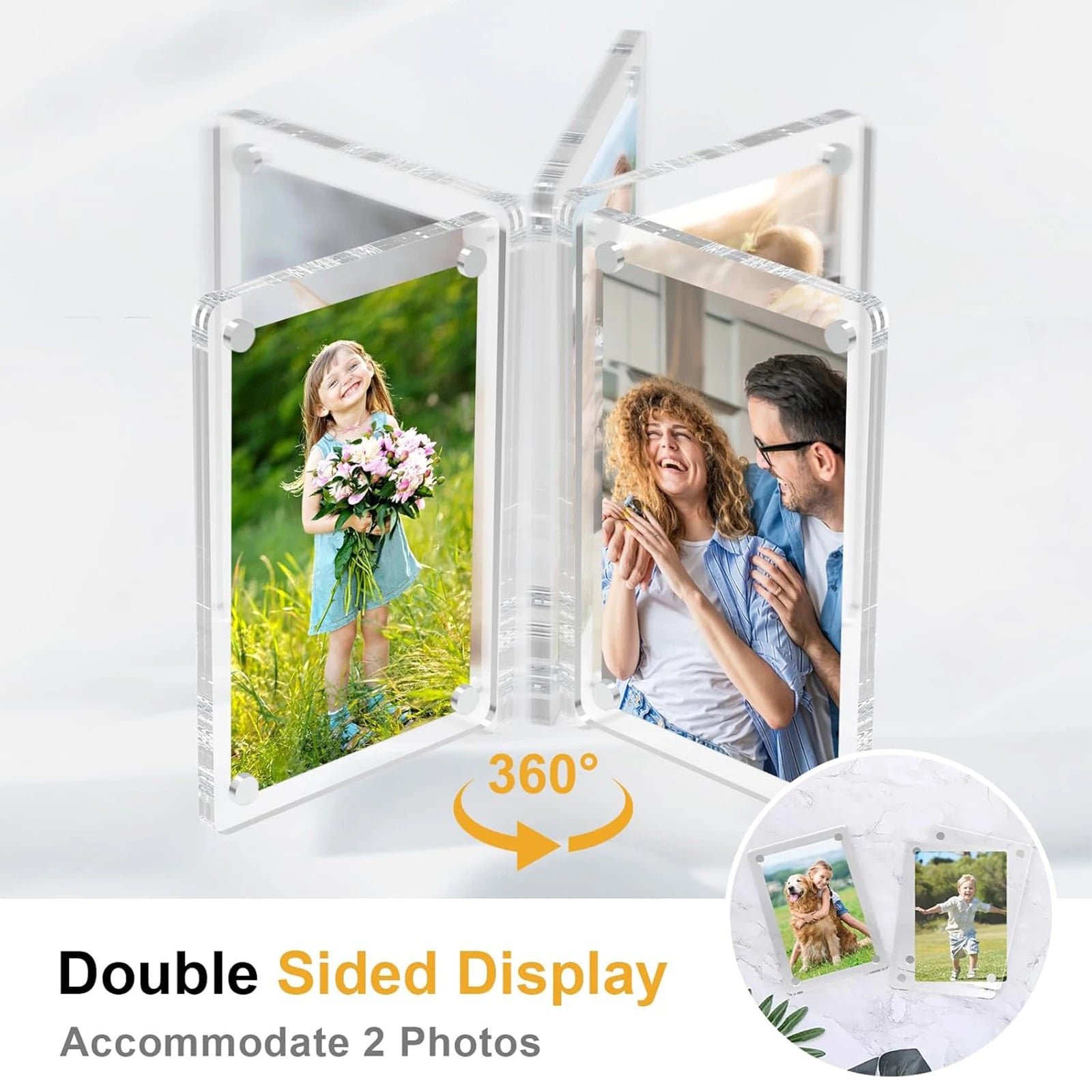 Cadre photo en acrylique 1/3/4 pouces, cadre photo en acrylique pour réfrigérateur, cadre photo polyvalent pour décoration intérieure