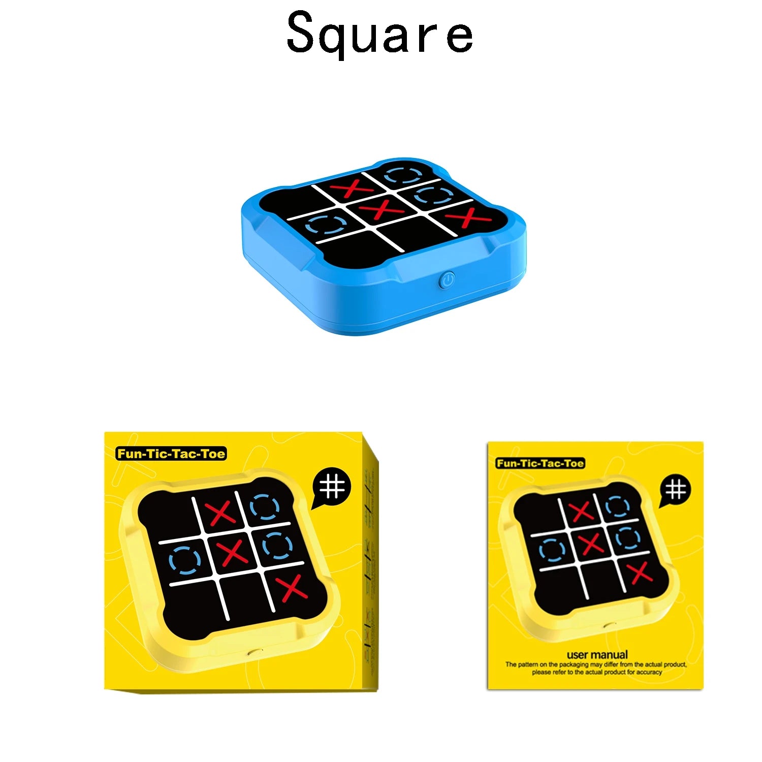 Tragbare Tic Tac Toe-Spielekonsole – tragbares elektronisches Puzzle für alle Altersgruppen, Reisespielzeug mit Memory-Training und Montessori-Geschenken
