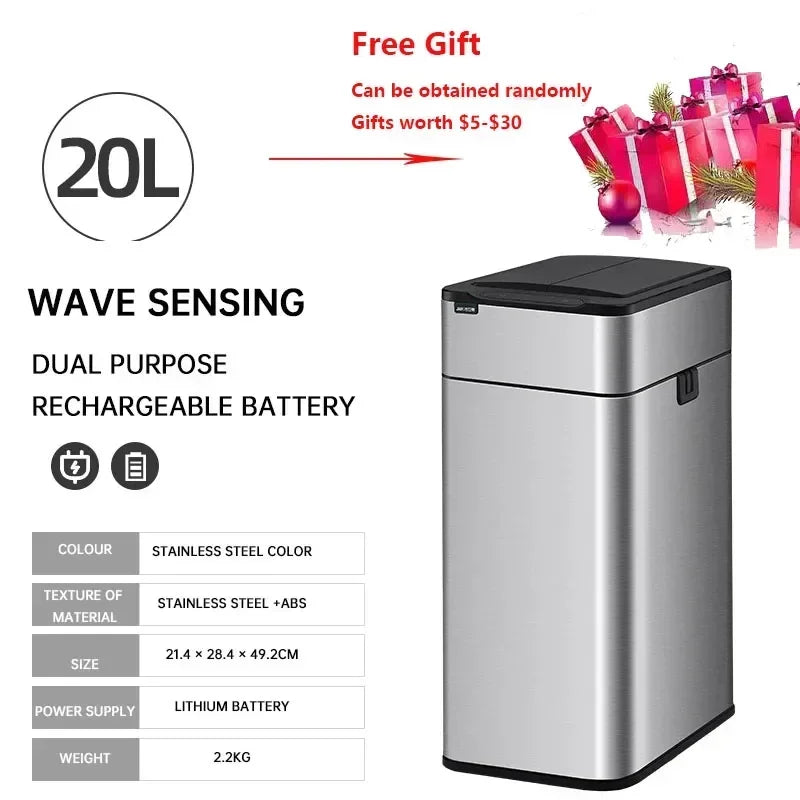 9/15/20/30/40/50/60 Mülltonne Große kapazität Edelstahl Smart Sensor Mülleimer Automatische Abfall Bins Küche Mülleimer