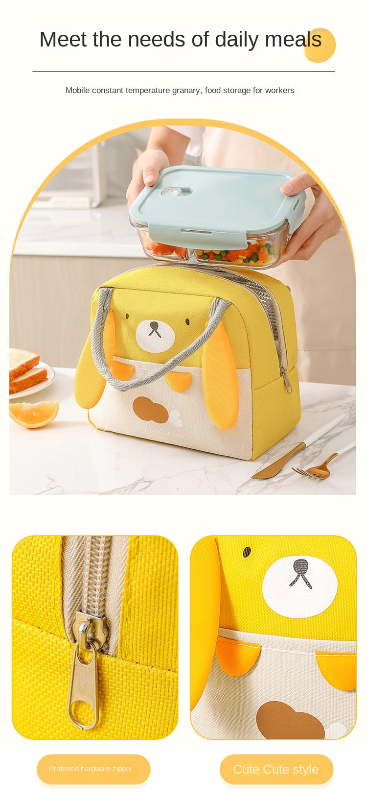 Tragbare Isolierte Thermische Picknick Lebensmittel Mittagessen Tasche Box Cartoon Tote Lebensmittel Frische Kühltaschen Beutel Für Frauen Mädchen Kinder Kinder Geschenk