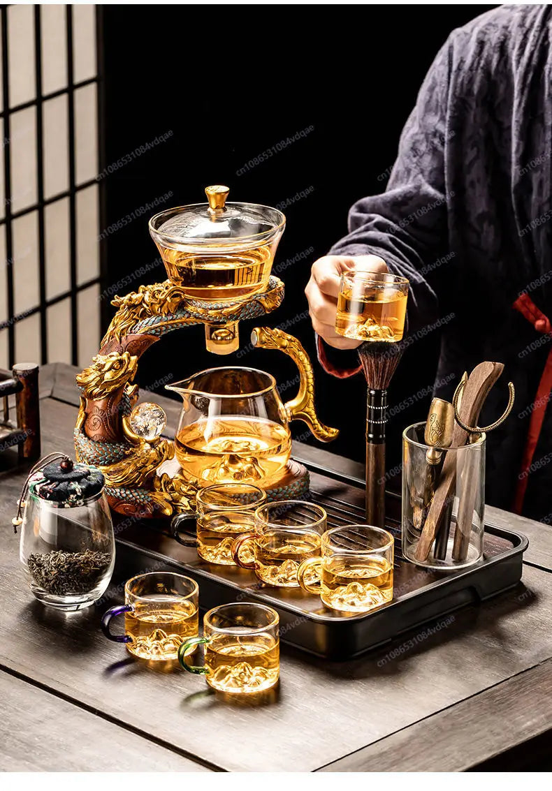 Neues automatisches Teeservice aus Glas, faule Teekanne für den Haushalt, Kung-Fu-Teetasse, Artefakt zum Aufbrühen von Bürotees