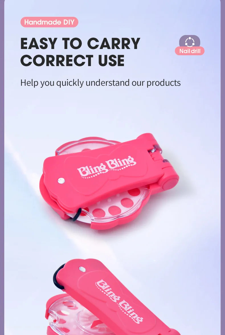 Magie Blingbling Mädchen Haar Diamant Bohrer Maschine DIY Pretend Play Werkzeug kinder Pädagogisches Spielzeug Kunststoff Diamant Aufkleber Ap...
