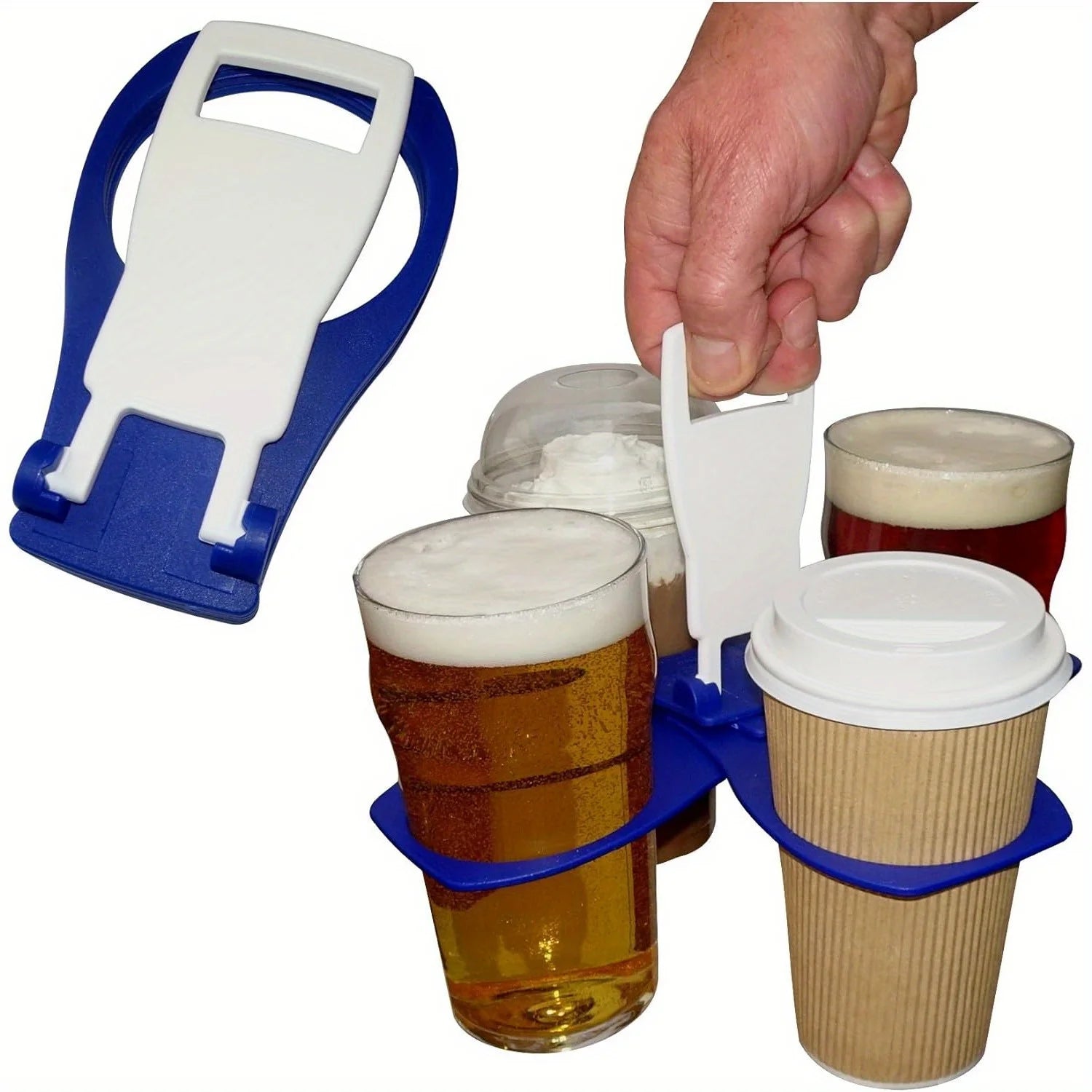 Faltbares Getränketablett – Doppelter Halter für Kaffee, Soda & Bier