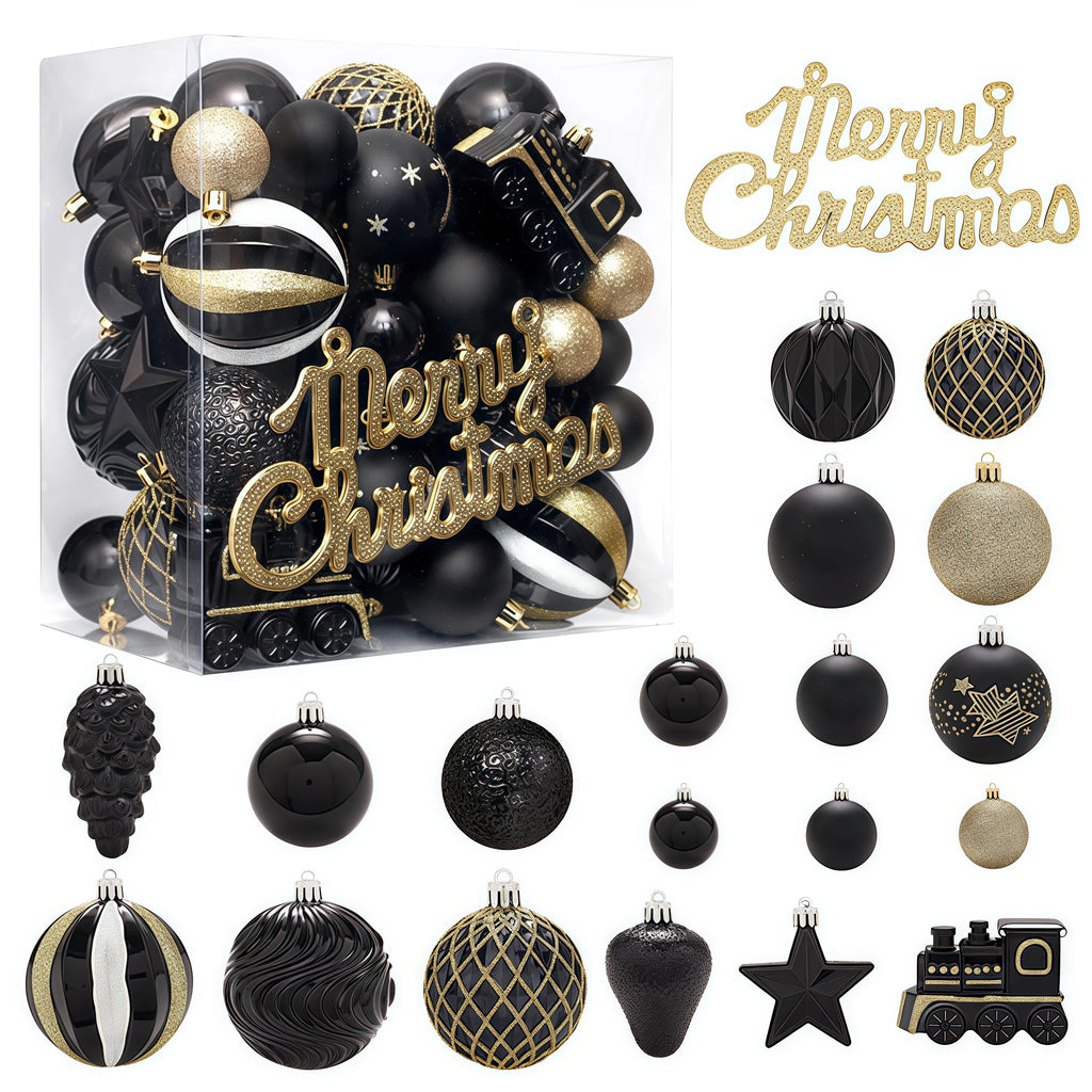 65PCS Champagner Gold Weihnachten Ball Dekorationen Matt Glänzend Wasser Welligkeit Design Weihnachten Kugeln Weihnachten Baum Ornamente Wohnkultur
