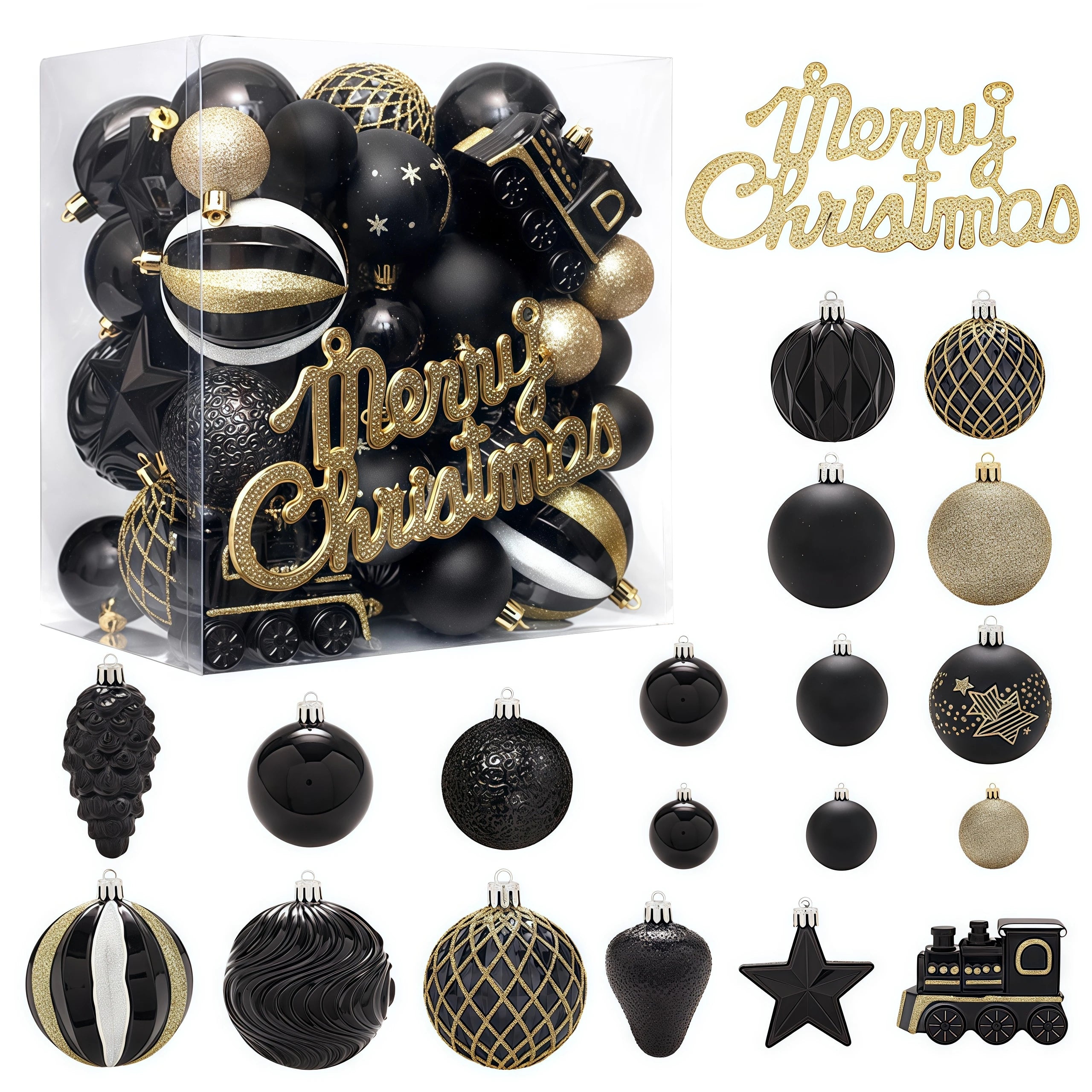 65PCS Champagner Gold Weihnachten Ball Dekorationen Matt Glänzend Wasser Welligkeit Design Weihnachten Kugeln Weihnachten Baum Ornamente Wohnkultur