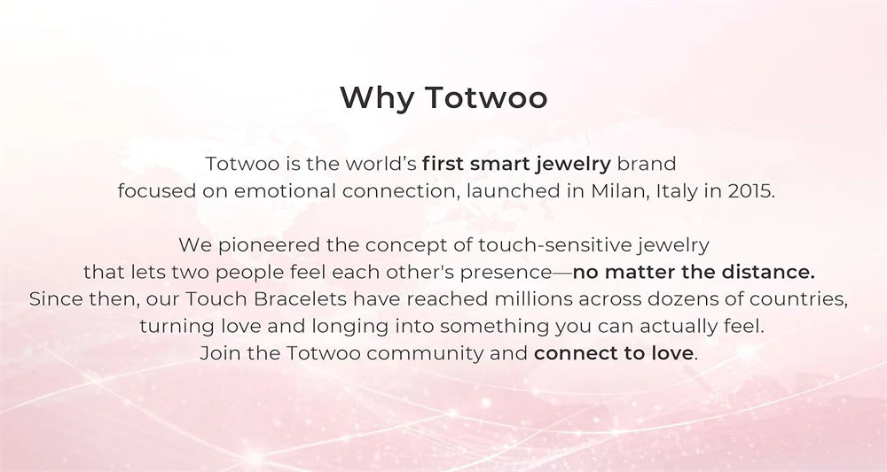 Totwoo Smart Paar-Armband – Fernverbindung, Leuchten & Vibration, 10 Stile