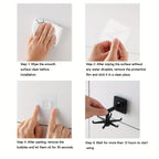 Multifunktional 360° °   Drehbarer Schmuck- und Küchen-Aufbewahrungshaken – an der Wand montierter Zubehör-Finisher, quadratisches Kunststoff-Design