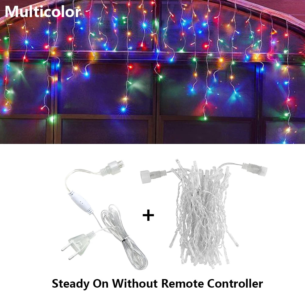 3,5 M-40 M LED Eiszapfen Vorhang String Fairy Lichter Girlande Outdoor Weihnachten Lichter Neue Jahr Geburtstag Hochzeit Straße urlaub Dekor