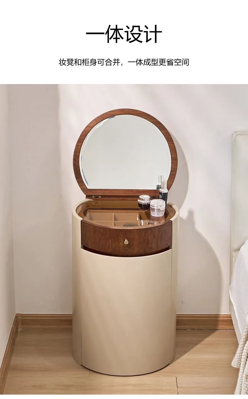 Wohnung Design Schminktisch Runde Luxus Schlafzimmer Set Schminktisch Stuhl Büro Penteadeira De Maquiagem Haus Zubehör