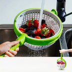 Rotierender Abtropfkorb für Gemüse & Obst – PP-Kunststoff, tragbar, spülmaschinenfest