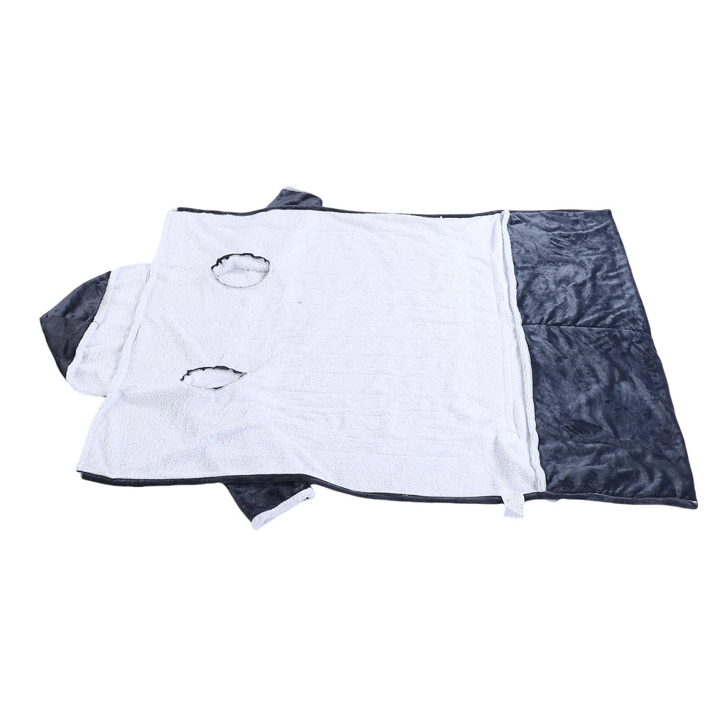 Heizdecke mit Ärmeln, Kapuze und Fußtasche, Flanell, 10 Heizstufen, elektrische tragbare Decke mit 3-Zeiterfassung, 127 x 70 Zoll