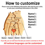 Kunst-Holzbär-Familienpuzzle, personalisierter Name, individuelle Heimdekoration, Thanksgiving, Weihnachten, Herzwärmungsgeschenk für Babymutter