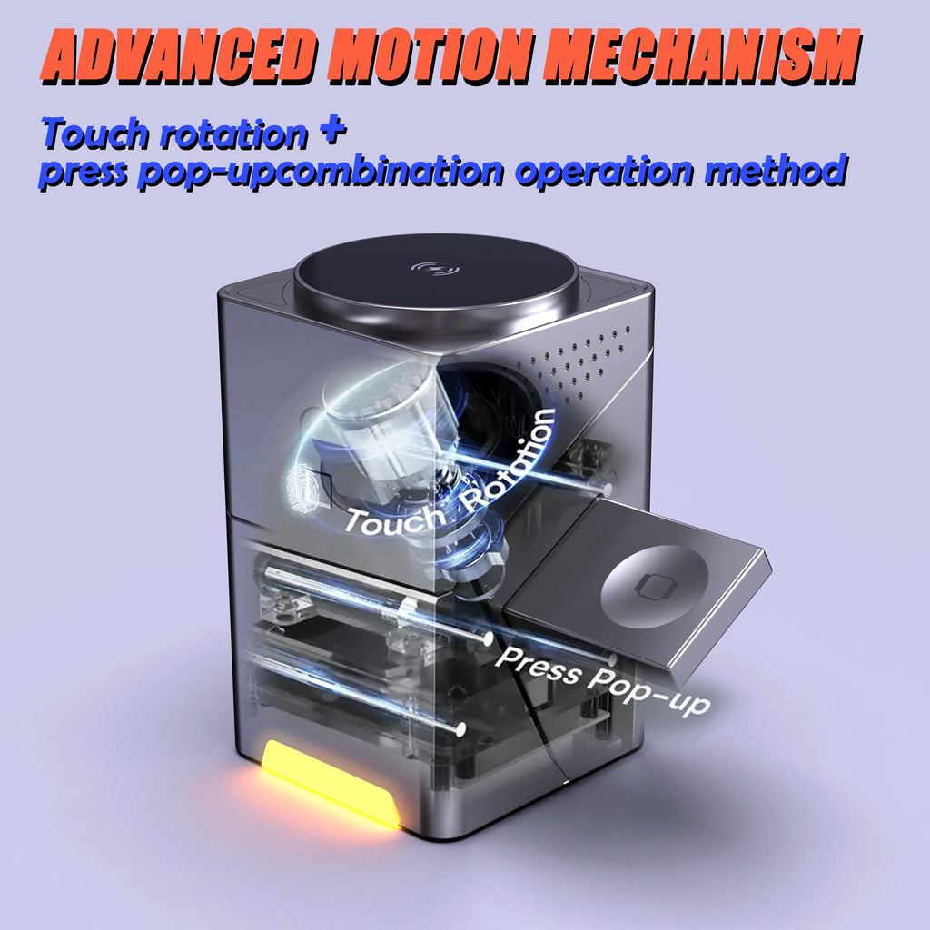 Neues rotierendes magnetisches kabelloses Ladegerät 3 in 1 15 W kabelloses Ladegerät für Telefon, Uhr, Kopfhörer, Home Office, Reisen, bequem