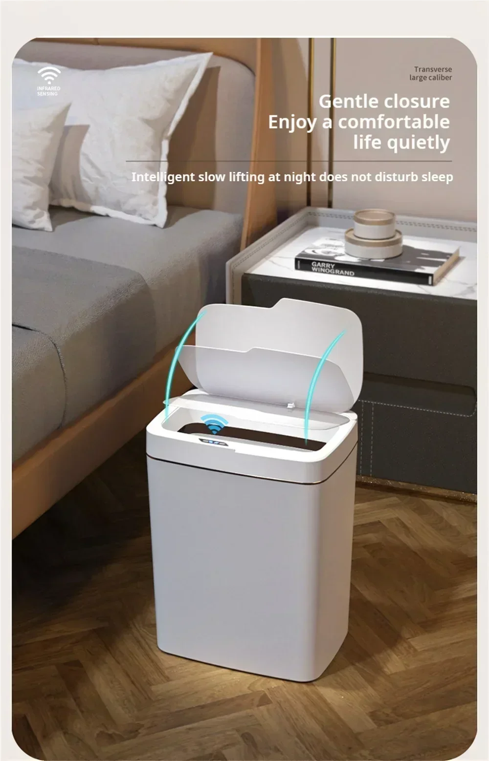 15L Smart Sensor Mülleimer Mülleimer Wasserdicht Touchless Automatischer Mülleimer Papierkorb für Küche Toilette Schlafzimmer