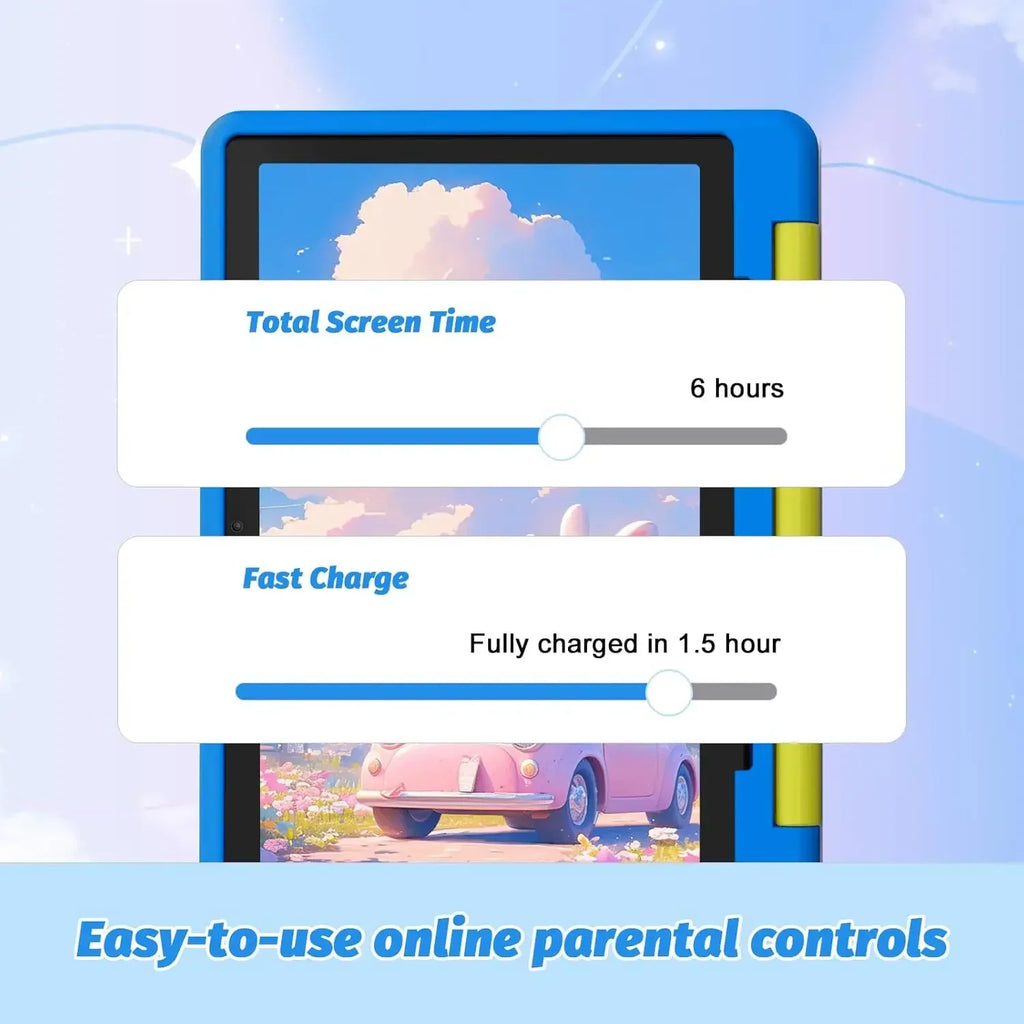 Kinder-Tablet, Android 15 Tablet für Kinder, 10 Zoll, 8 GB + 64 GB, 8-adrig, mit Hülle, 1 TB TF, erweiterbar, für Kleinkinder, Kinder, Elternkontrolle
