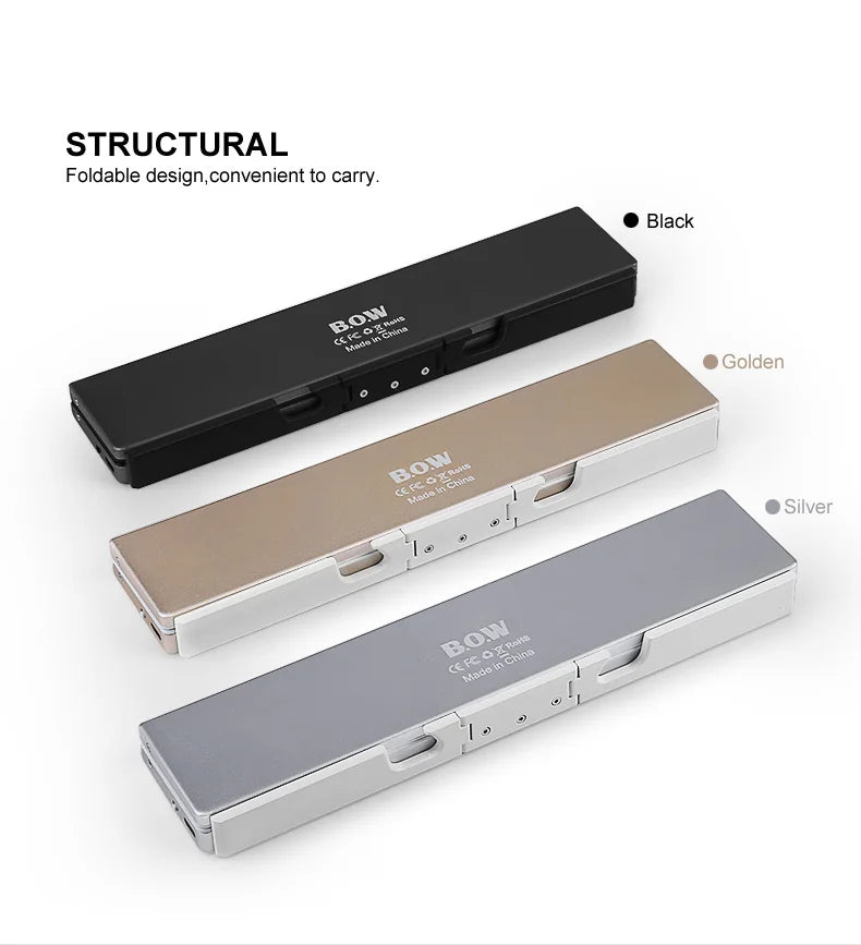 BOW Mini-Klapp-Bluetooth-Tastatur, kabellose Tastatur, unterstützt 3 Geräte mit Ständer, wiederaufladbare faltbare Tastatur für Telefon, Tablet