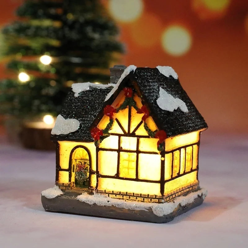 Weihnachten Neue Weihnachtsdekorationen Harz Kleines Haus Mikrolandschaft Harzhaus Kleine Ornamente Weihnachtsgeschenke