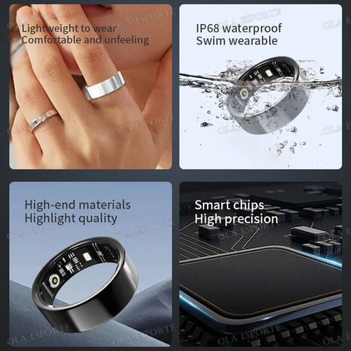 2025 neue Smart Ring Männer Frauen Kamera Steuerung Herzfrequenz Blut Sauerstoff Monitor Smartring IP68 & 5ATM Wasserdichte Multi-sport Modi