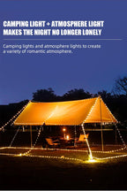 LED-Lichterkette, tragbar, Camping-Lichter, 1800 mAh, wiederaufladbar, 8 m, Außenatmosphäre, Zelt, Hochzeit, Weihnachten, Dekor, Streifen, Sternlampe