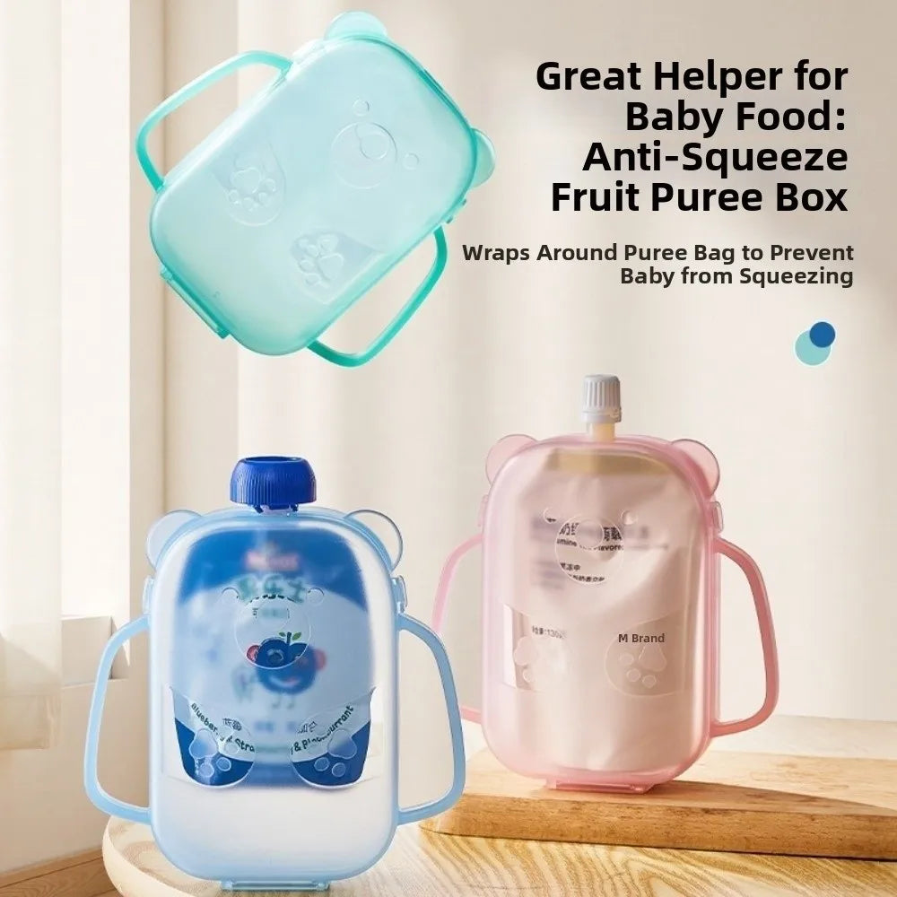 Quetschbeutel-Halter in Bärenform – Auslaufsicherer Snackhalter für Babys und Kleinkinder