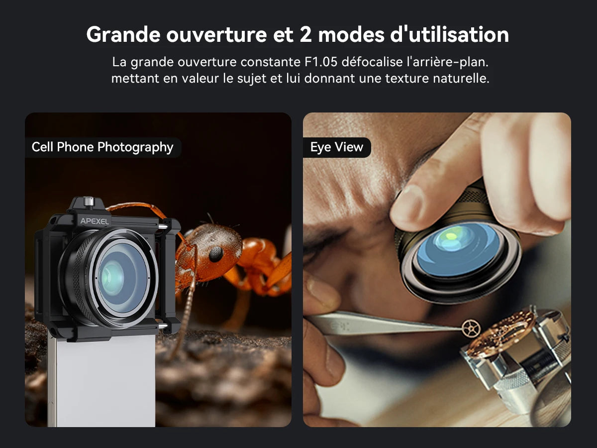 APEXEL 10-20x Zoom-Makroobjektiv-Set, Makrofotografie mit Smartphone und Universalclip für iPhone, Samsung, Xiaomi und die meisten anderen Smartphones