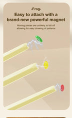 Montessori Kinder, Magnetisches Zeichenbrett, Spielzeug mit Magnetperlen und Stift, Niedliche Frösche, Großes Doodle-Brett für Kinder, Lernspielzeug