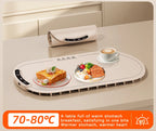 TINSOL Elektrisches Heizplatte für Lebensmittel, tragbares, zusammenklappbares Heiztablett mit 8 Temperatureinstellungen, thermostatisches Lebensmittel-Heizkissen