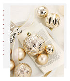 65PCS Champagner Gold Weihnachtskugel Dekorationen Matt Glänzend Wasser Welligkeit Design Weihnachtskugeln Weihnachtsbaum DIY Dekorationen