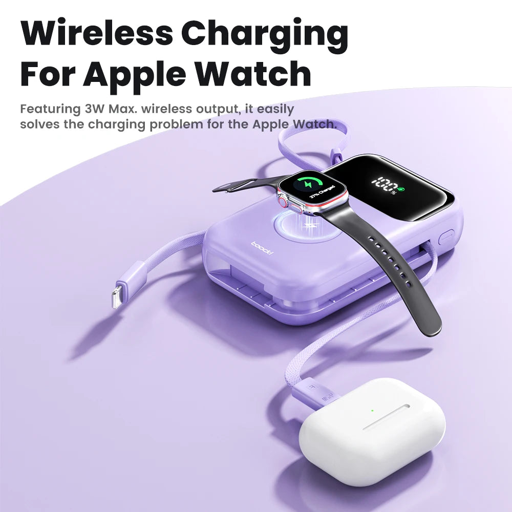 Toocki PowerBank 10000 mAh Tragbare PD 22,5 W Schnelllade-Powerbank für iPhone 16 15 14 13 12 Apple Watch Mobile Externer Akku