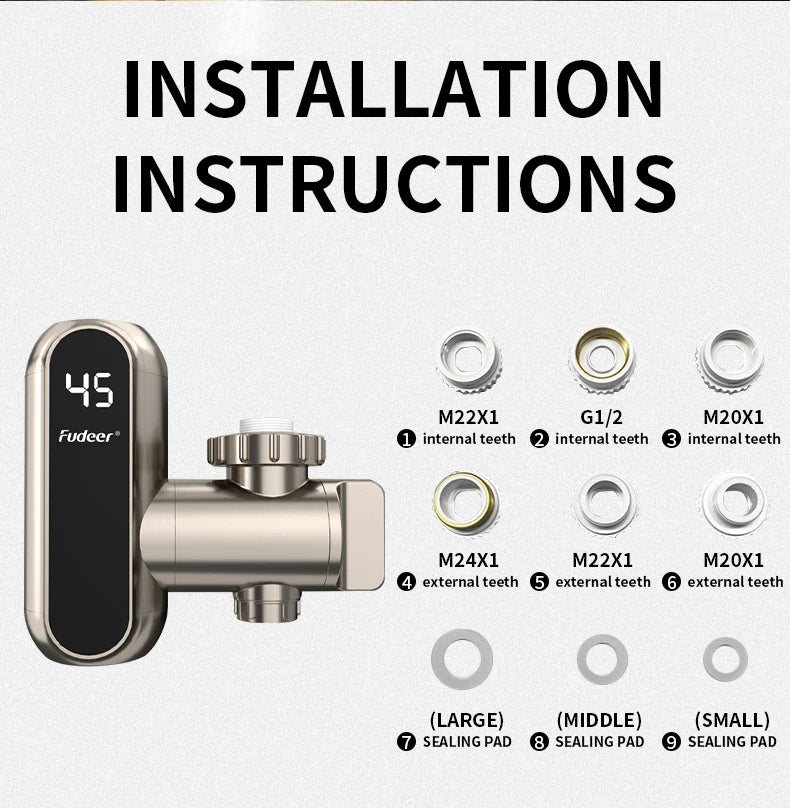 Fudeer 3400 W 220 V Elektrische Küche Warmwasserbereiter Wasserhahn Instant Hot Edelstahl Wasserhahn Heizung Kaltheizung Wasserhahn