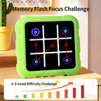 Tragbare Tic Tac Toe-Spielekonsole – tragbares elektronisches Puzzle für alle Altersgruppen, Reisespielzeug mit Memory-Training und Montessori-Geschenken