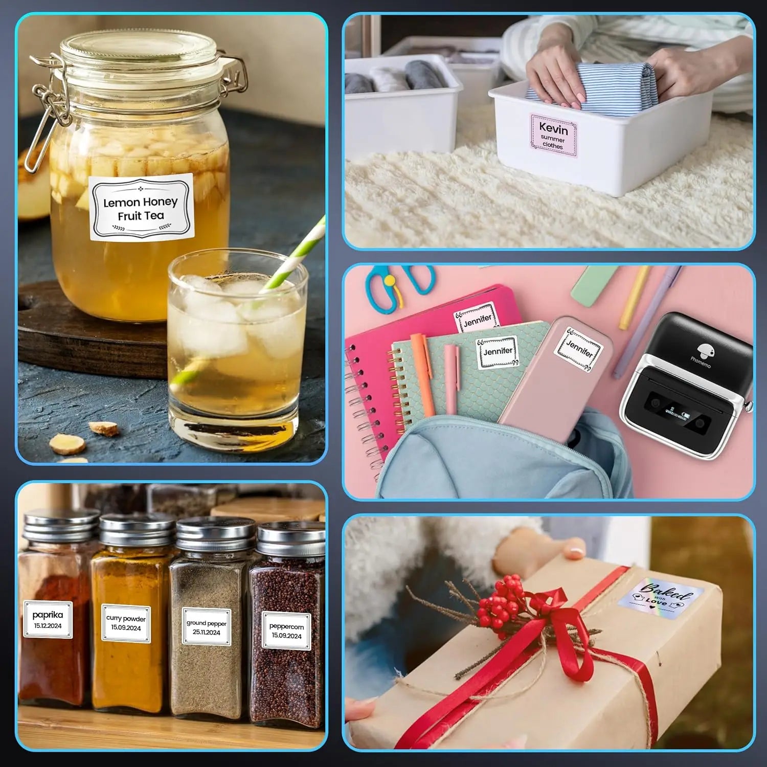 Phomemo M250 Etikettendrucker, 75 mm, Thermo-Etikettendrucker 2025, Upgrade tragbarer Barcode-Drucker für den Aufkleberdrucker von Business Home