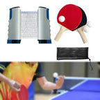 Einziehbares Tischtenisnetz und 1 Set Tennisschläger + Bälle