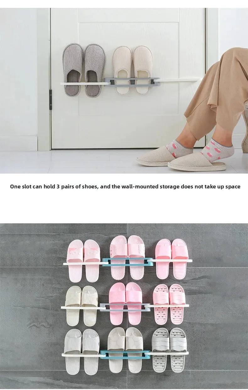 Drei-in-eins faltbare kreative Kunststoff Schuhregal, Schuhhalter, kein Bohren, Toilette Wand ,Lagerung, Badezimmer Lagerregal