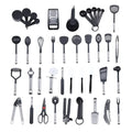 40-teiliges Küchenhelfer-Set aus Edelstahl mit Antihaftbeschichtung, Kochlöffel, Kochen zum Kochen zu Hause, Backen, Rühren, Schwarz