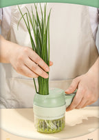 Elektrischer Gemüseschneider-Set, handgeführt, kabellos, Knoblauchstampfer, Lebensmittelzerkleinerer, Fleischwolf, Maschine, Schälen, Scheibe, Küchenzubehör