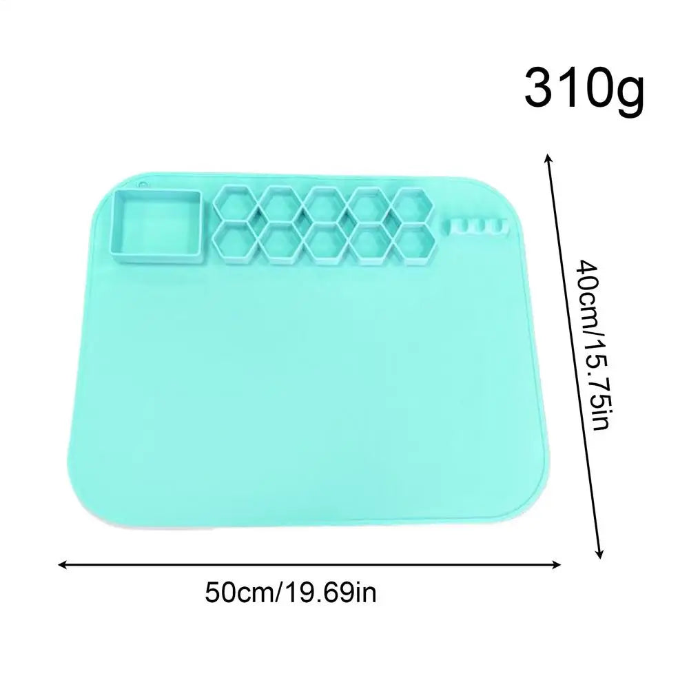 Silikon-Malmatte 40×50cm – Rutschfest, antihaftend, waschbar, für Kinder & Künstler, Weiß oder Mintgrün