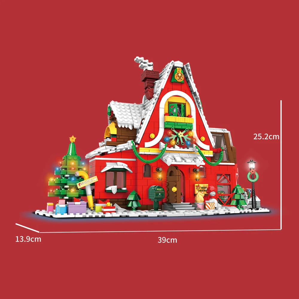 2023 stadt Kreativität Winter Dorf Weihnachten Haus Weihnachten KUNST Haus Modell Bausteine Ziegel Kinder Spielzeug Weihnachten Geschenk
