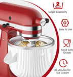 Eismaschinen-Aufsatz für KitchenAid-Standmixer – kompatibel mit 4,5/5QT- und 6QT-Modellen, 2-Liter-Schüssel zur Herstellung von Yogur