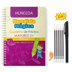 Spanische Zauberbücher, Lernzahlen im spanischen Schriftzug für Kinder, wiederverwendbares magisches Übungsheft, Montessori-Schreibset