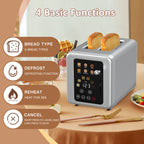 OMESER Küche Edelstahl Zwei Scheiben Toaster Touchscreen Hause Automatische Brot Toaster Frühstück Maschine 6 Bräunungsstufen