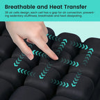 Airbag-Reisekissen, leichtes, atmungsaktives Reisesitzkissen, hoher Rückpralldruck, tragbares 3D-Luftzellen-Sitzkissen-Dekor