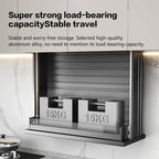 Hebender Zugkorb für den Küchenschrank, oberer Schrank, oberer und unterer Puffer, herunterziehbarer Gewürzkorb, Küchenschrankregal